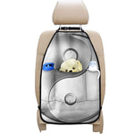 Sliver And White Yin Yang Print Car Seat Organizers