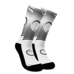 Sliver And White Yin Yang Print Crew Socks