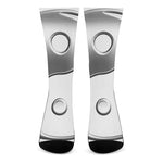Sliver And White Yin Yang Print Crew Socks