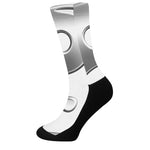 Sliver And White Yin Yang Print Crew Socks