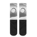 Sliver And White Yin Yang Print Crew Socks