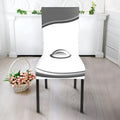 Sliver And White Yin Yang Print Dining Chair Slipcover
