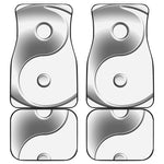 Sliver And White Yin Yang Print Front and Back Car Floor Mats