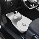 Sliver And White Yin Yang Print Front and Back Car Floor Mats