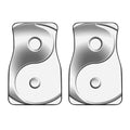 Sliver And White Yin Yang Print Front Car Floor Mats