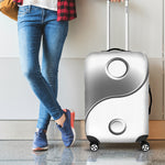 Sliver And White Yin Yang Print Luggage Cover