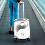 Sliver And White Yin Yang Print Luggage Cover