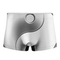 Sliver And White Yin Yang Print Men's Boxer Briefs