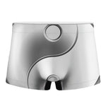Sliver And White Yin Yang Print Men's Boxer Briefs