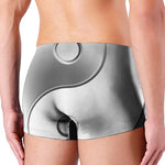 Sliver And White Yin Yang Print Men's Boxer Briefs