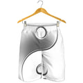 Sliver And White Yin Yang Print Men's Shorts