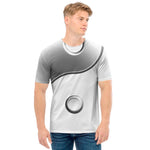 Sliver And White Yin Yang Print Men's T-Shirt