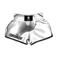 Sliver And White Yin Yang Print Muay Thai Boxing Shorts