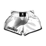 Sliver And White Yin Yang Print Muay Thai Boxing Shorts