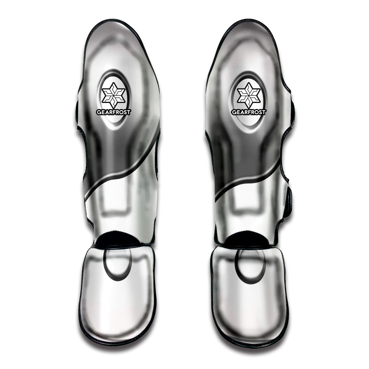 Sliver And White Yin Yang Print Muay Thai Shin Guard
