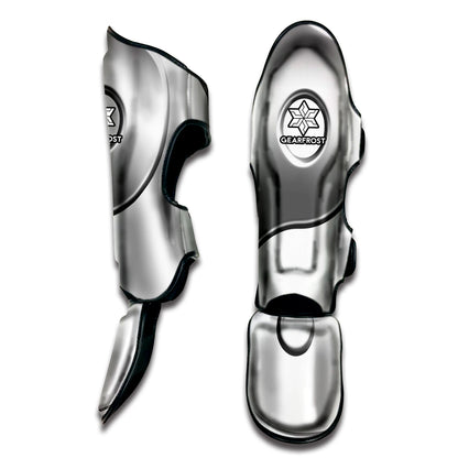 Sliver And White Yin Yang Print Muay Thai Shin Guard