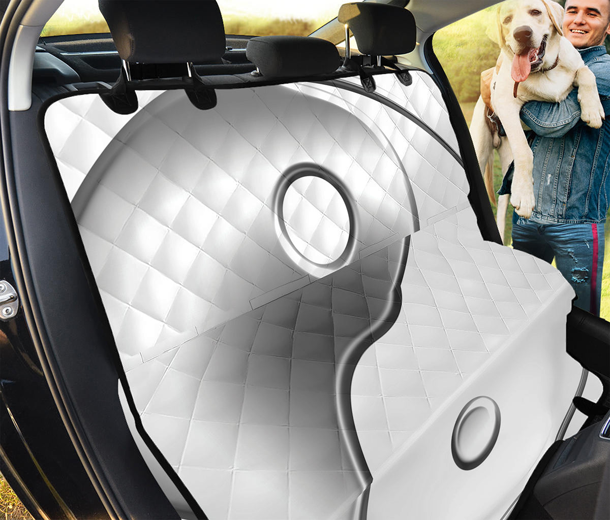 Sliver And White Yin Yang Print Pet Car Back Seat Cover