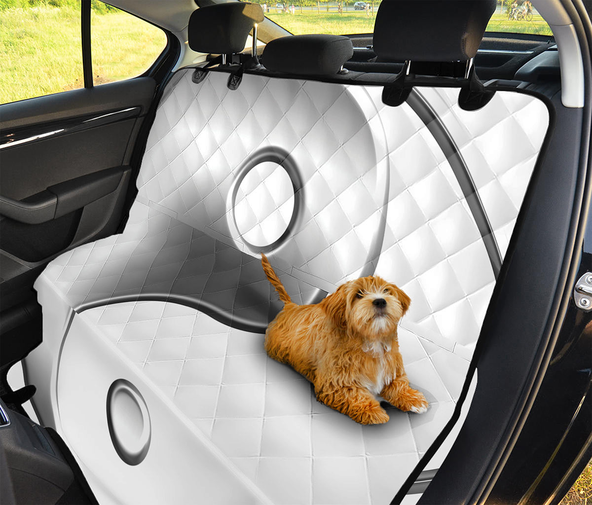 Sliver And White Yin Yang Print Pet Car Back Seat Cover