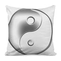 Sliver And White Yin Yang Print Pillow Cover
