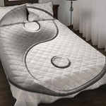 Sliver And White Yin Yang Print Quilt Bed Set