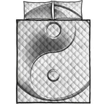 Sliver And White Yin Yang Print Quilt Bed Set