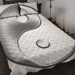 Sliver And White Yin Yang Print Quilt Bed Set