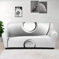 Sliver And White Yin Yang Print Sofa Cover