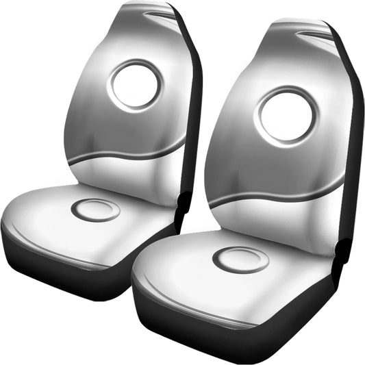 Sliver And White Yin Yang Print Universal Fit Car Seat Covers