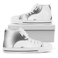 Sliver And White Yin Yang Print White High Top Sneakers