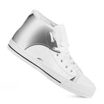 Sliver And White Yin Yang Print White High Top Shoes