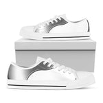 Sliver And White Yin Yang Print White Low Top Shoes