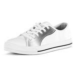 Sliver And White Yin Yang Print White Low Top Shoes