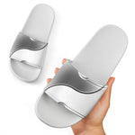 Sliver And White Yin Yang Print White Slide Sandals