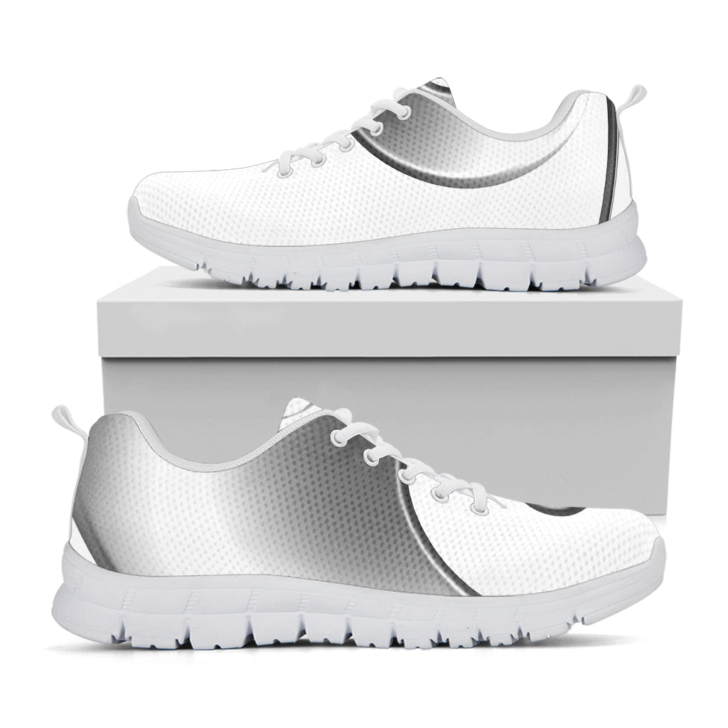 Sliver And White Yin Yang Print White Sneakers