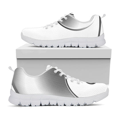 Sliver And White Yin Yang Print White Sneakers