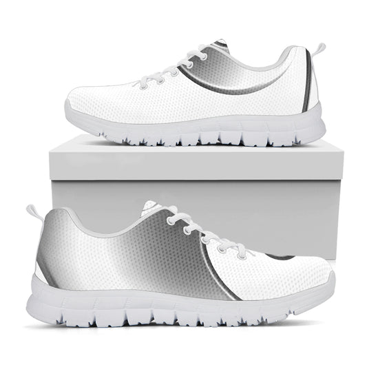 Sliver And White Yin Yang Print White Sneakers