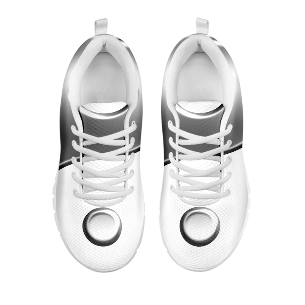 Sliver And White Yin Yang Print White Sneakers