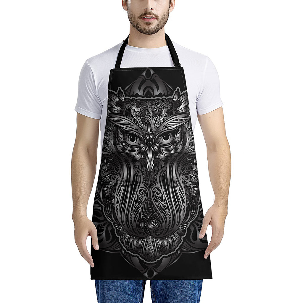 Sliver Spiritual Owl Print Apron