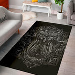 Sliver Spiritual Owl Print Area Rug
