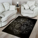 Sliver Spiritual Owl Print Area Rug