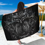 Sliver Spiritual Owl Print Beach Sarong Wrap