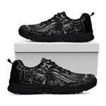 Sliver Spiritual Owl Print Black Sneakers