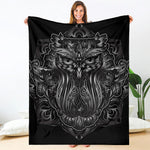 Sliver Spiritual Owl Print Blanket