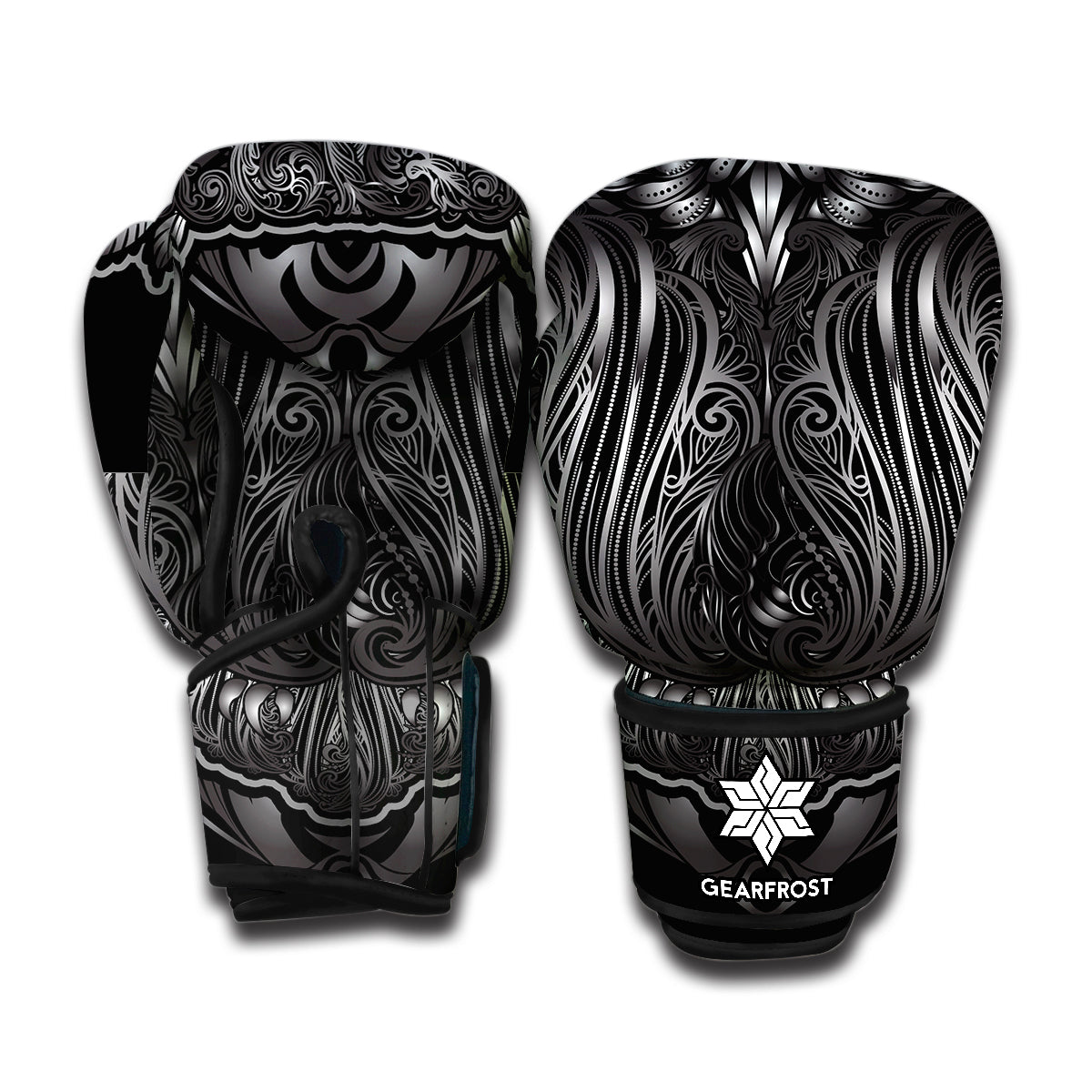 Sliver Spiritual Owl Print Boxing Gloves