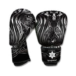 Sliver Spiritual Owl Print Boxing Gloves
