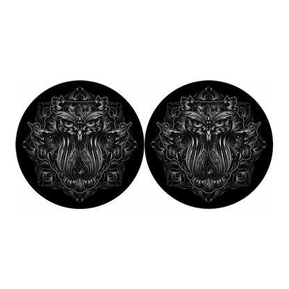 Sliver Spiritual Owl Print Car Coasters