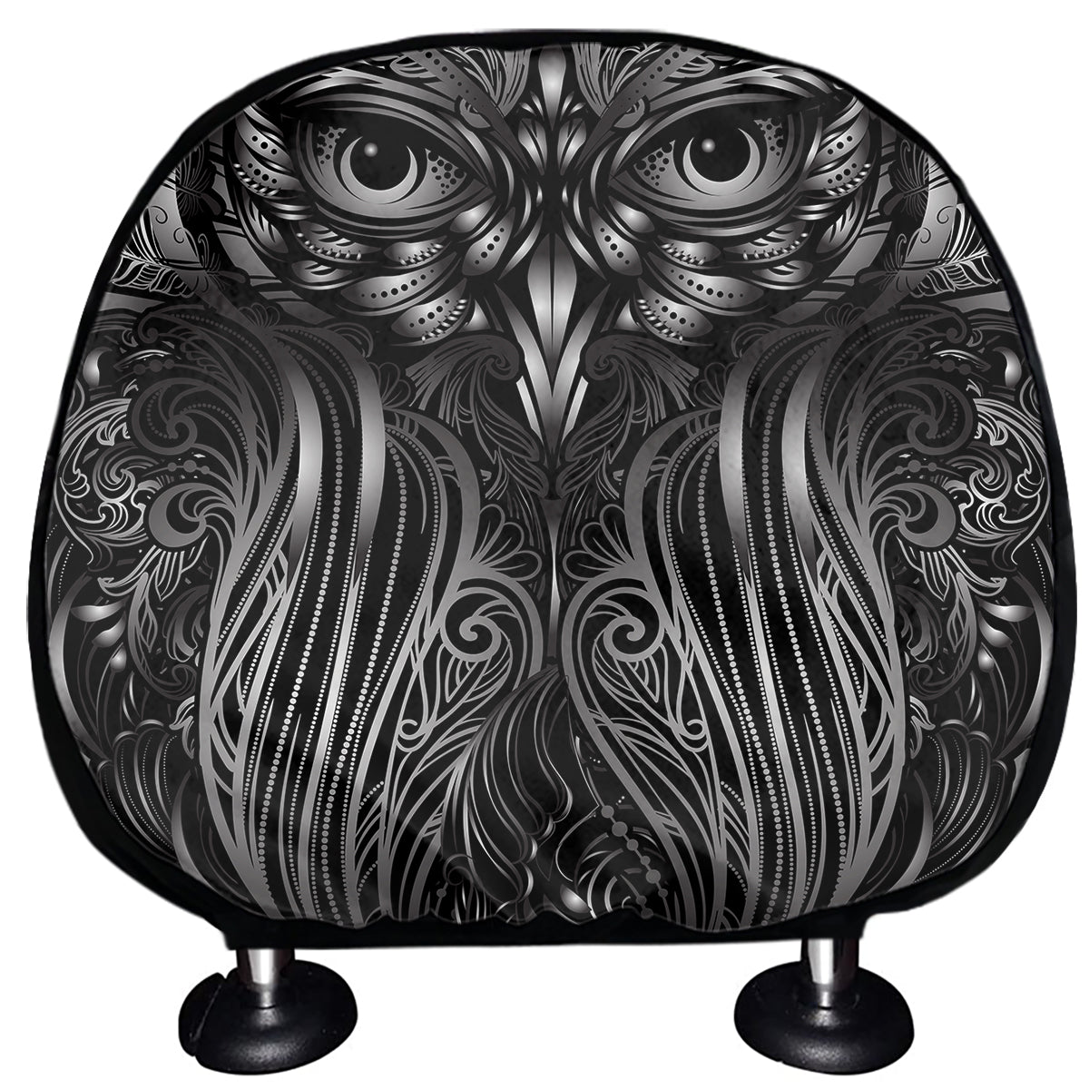 Sliver Spiritual Owl Print Car Headrest Covers