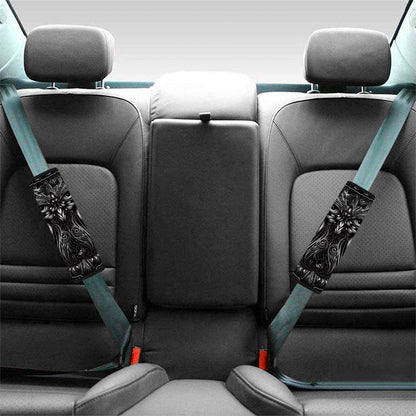 Sliver Spiritual Owl Print Car Seat Belt Covers