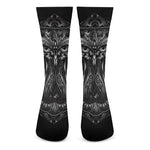 Sliver Spiritual Owl Print Crew Socks