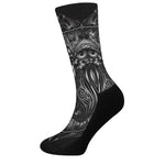 Sliver Spiritual Owl Print Crew Socks